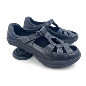 Z-Coil Black Leather Mary Jane Pain Relief Comfort Spring Shoes Womens 10